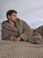 Neutral Borg Dressing Gown - Image 3 of 9