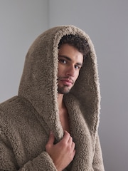 Neutral Borg Dressing Gown - Image 4 of 9
