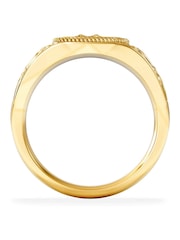 The Diamond Store Gemini Zodiac 0.01ct Lab Diamond Signet Ring in 18K Gold Vermeil - Image 4 of 6