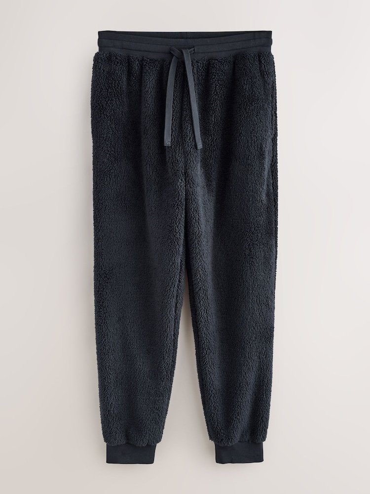 Navy Blue Borg Joggers - Image 1 of 3 Navy Blue Borg Joggers - Image 1 of 3
