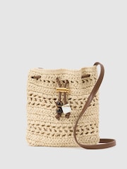 Reiss Natural Esme Raffia-Effect Mini Crossbody Bag - Image 2 of 6