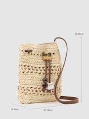 Reiss Natural Esme Raffia-Effect Mini Crossbody Bag - Image 3 of 6