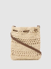 Reiss Natural Esme Raffia-Effect Mini Crossbody Bag - Image 5 of 6