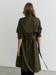 Reiss Khaki Green Azura Hooded Insert Trench Coat - Image 6 of 7