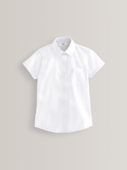 White Short Sleeve School Shirts 3 Pack (3-18yrs) - Image 2 of 5