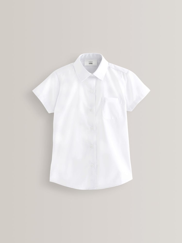 White Short Sleeve School Shirts 3 Pack (3-18yrs) - Image 2 of 5 White Short Sleeve School Shirts 3 Pack (3-18yrs) - Image 2 of 5