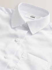 White Short Sleeve School Shirts 3 Pack (3-18yrs) - Image 4 of 5