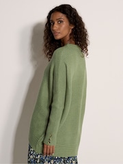 Verde - Apricot Chevron Knit Batwing Jumper - Imaginea 3 din 4