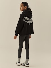 Black Hoodie and Rib Leggings Set (3-16yrs) - Image 3 of 4