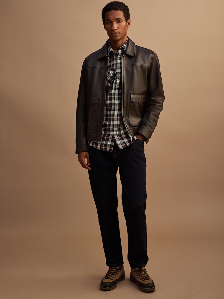 Brown Signature Leather Patch Pocket Jacket - Image 2 of 8 Brown Signature Leather Patch Pocket Jacket - Image 2 of 8
