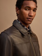 Brown Signature Leather Patch Pocket Jacket - Image 3 of 8