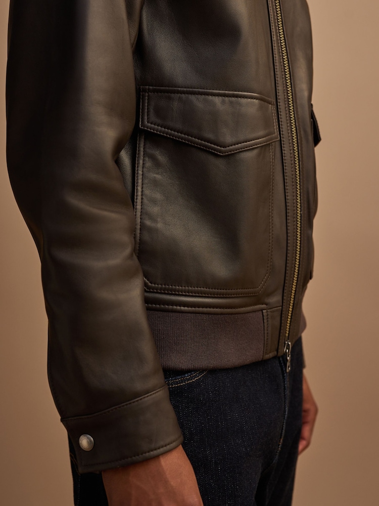 Brown Signature Leather Patch Pocket Jacket - Image 8 of 8 Brown Signature Leather Patch Pocket Jacket - Image 8 of 8