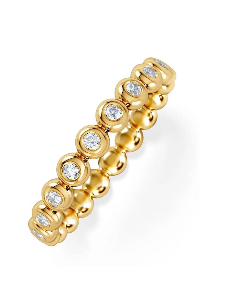 The Diamond Store White Bezel-Set Eternity Lab Diamond Ring 0.33ct in 18K Gold Vermeil - Image 1 of 9