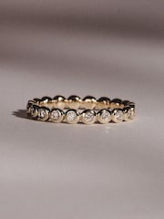 The Diamond Store White Bezel-Set Eternity Lab Diamond Ring 0.33ct in 18K Gold Vermeil - Image 8 of 9