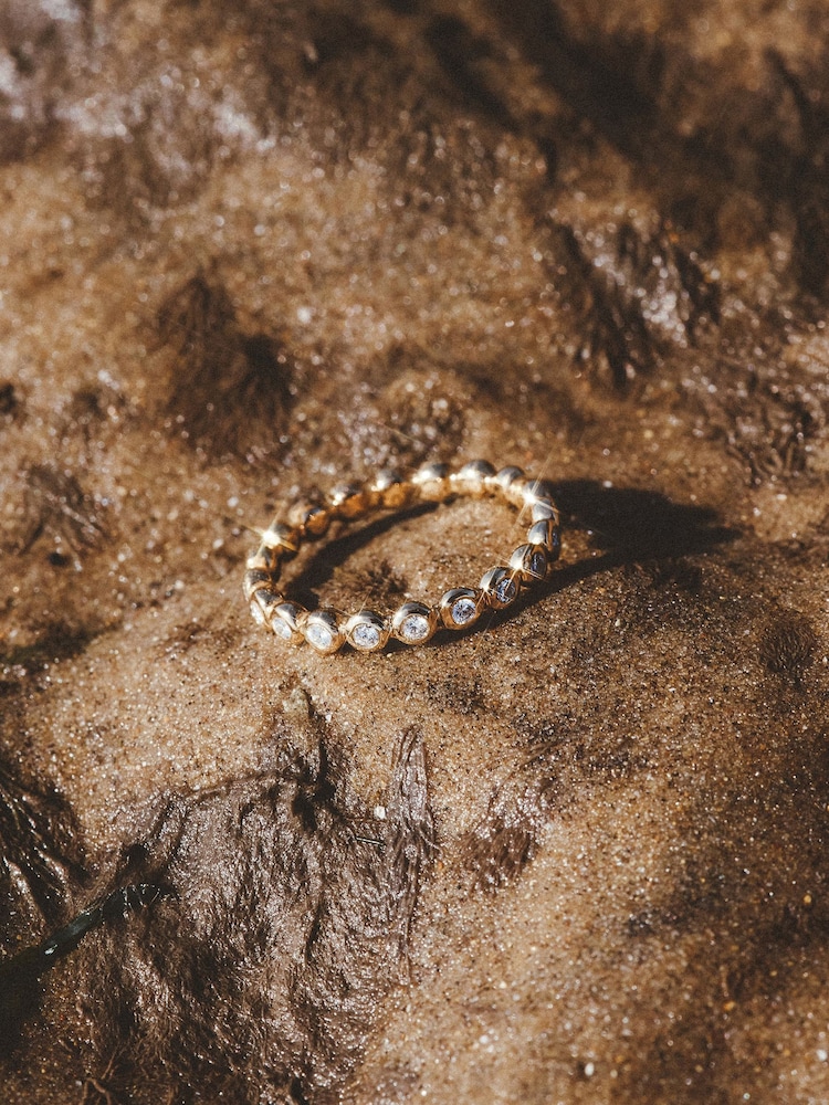 The Diamond Store White Bezel-Set Eternity Lab Diamond Ring 0.33ct in 18K Gold Vermeil - Image 9 of 9