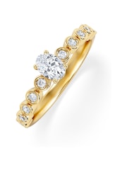 The Diamond Store White Entwine 0.30ct Oval Cut Lab Diamond Solitaire Engagement Ring with Side Stones in 18K Gold Vermeil - Image 3 of 6