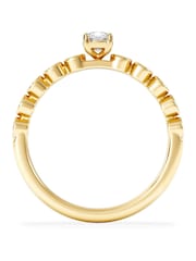 The Diamond Store White Entwine 0.30ct Oval Cut Lab Diamond Solitaire Engagement Ring with Side Stones in 18K Gold Vermeil - Image 4 of 6