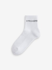 Gym + Coffee White Quarter Length Everyday Sock 3 Pack - Image 2 of 4
