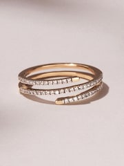 The Diamond Store White Lab Diamond Spiral Ring 0.25ct in 18k Gold Vermeil - Image 1 of 8