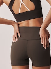 Marrón chocolate - Pantalones cortos de ciclismo Active de canalé de longitud corta - Imagen 3 de 4