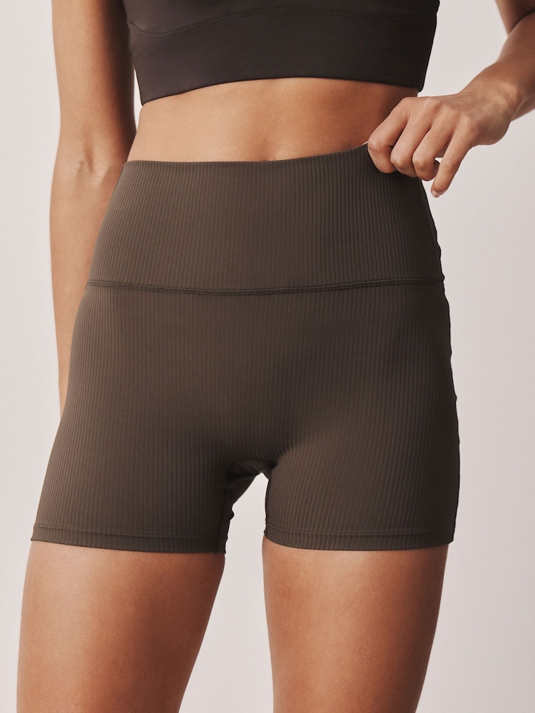 Marrón chocolate - Pantalones cortos de ciclismo Active de canalé de longitud corta - Imagen 4 de 4