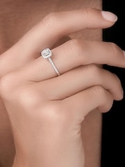 The Diamond Store White Masami Lab Diamond Halo Engagement Ring 0.25ct Pave Set in 925 Sterling Silver - Image 3 of 3