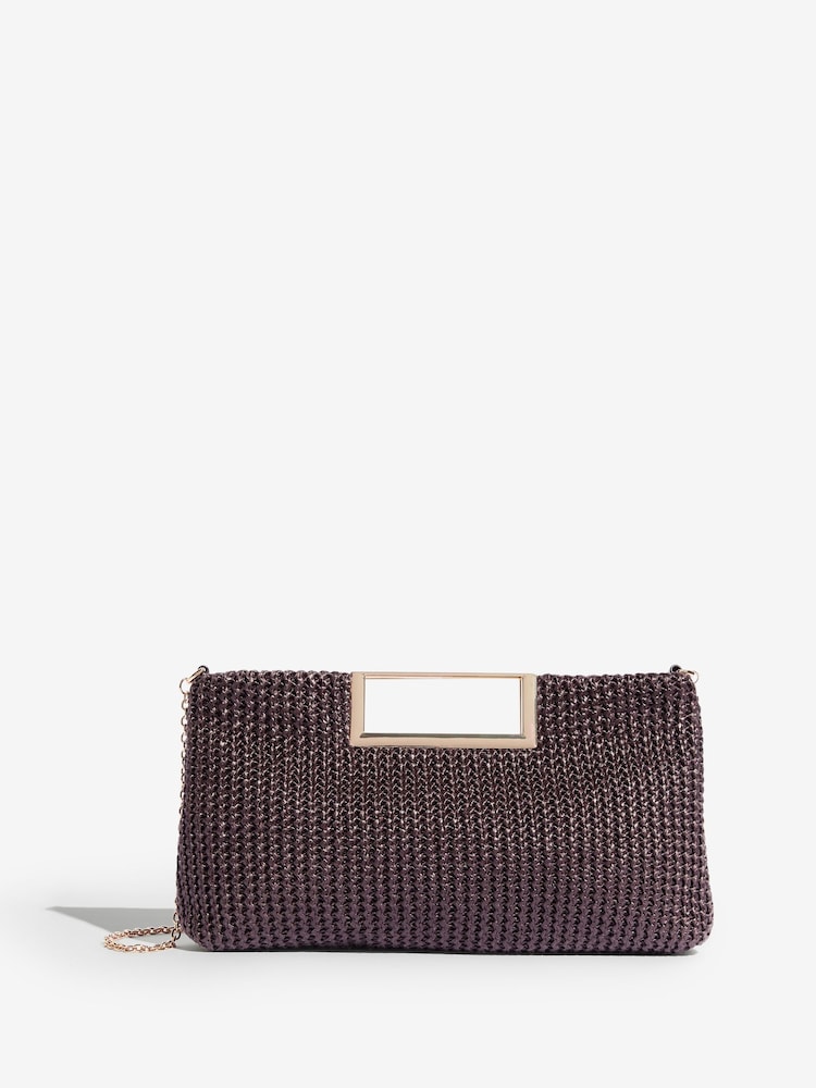 Lipsy Woven Raffia Handheld Clutch Bag - Imaginea 1 din 5