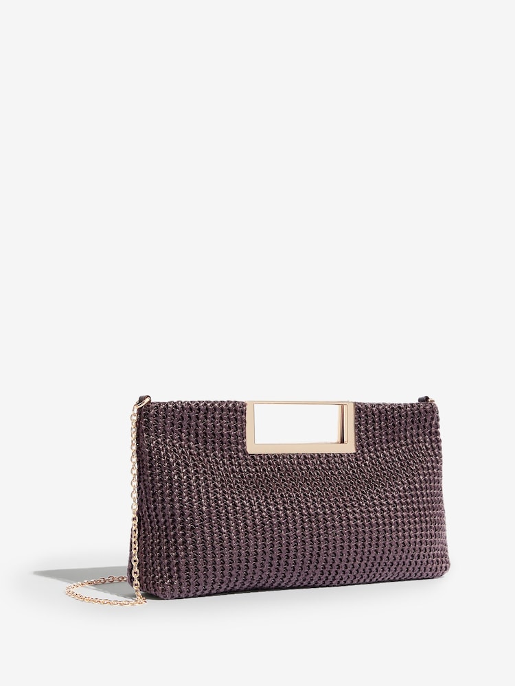 Lipsy Woven Raffia Handheld Clutch Bag - Imaginea 2 din 5