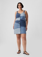 Gap Blue Patchwork Denim Mini Dress - Image 1 of 6
