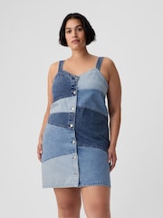 Gap Blue Patchwork Denim Mini Dress - Image 2 of 6