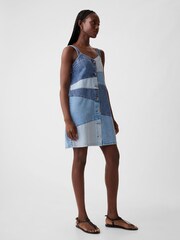 Gap Blue Patchwork Denim Mini Dress - Image 5 of 6