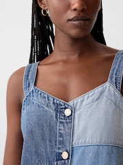 Gap Blue Patchwork Denim Mini Dress - Image 6 of 6