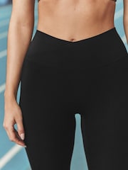Black Ultimate Comfort Cross Front High Waist Sports Leggings - Image 4 of 7