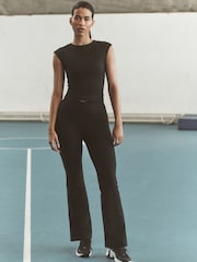 Black Ultimate Comfort Cross Front High Waist Sports Leggings - Image 1 of 8