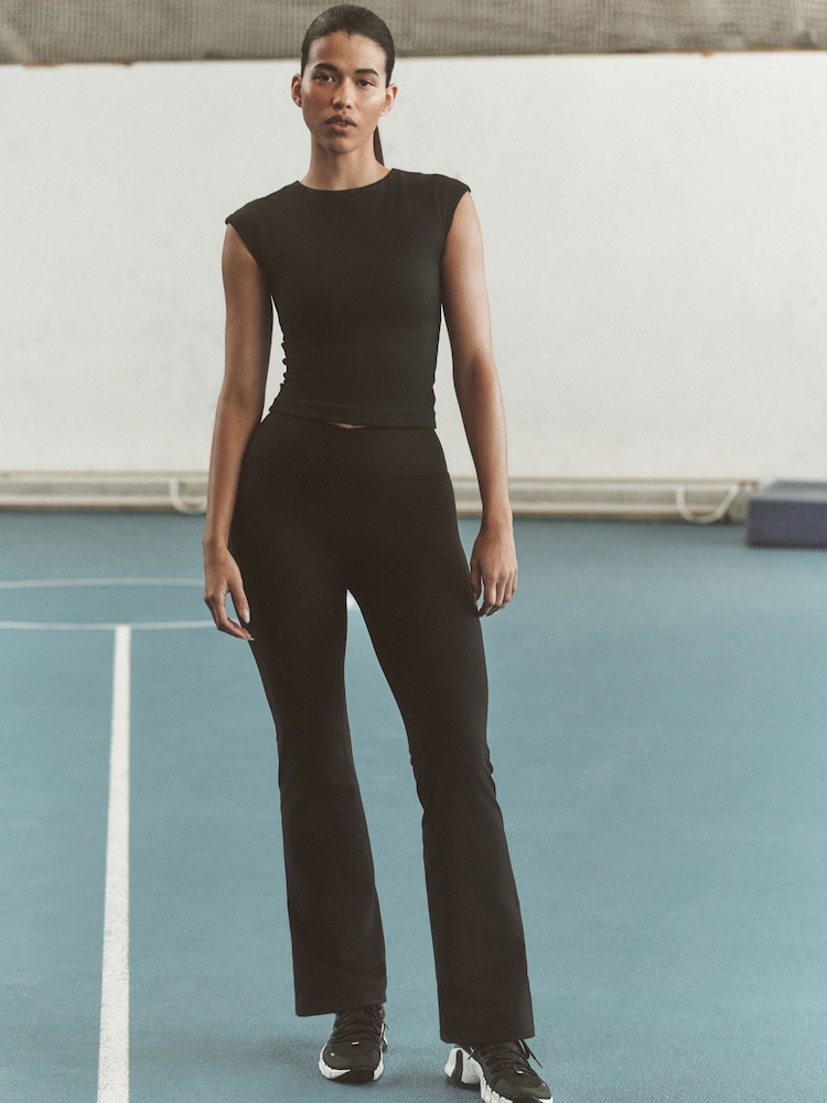 Black Ultimate Comfort Cross Front High Waist Sports Leggings - Image 1 of 8