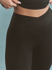 Black Ultimate Comfort Cross Front High Waist Sports Leggings - Image 5 of 8