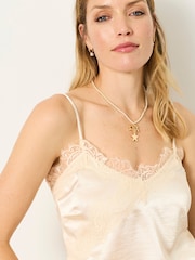 FatFace Ivory Petite Logan Lace Trim Cami - Image 3 of 6