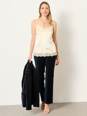 FatFace Ivory Petite Logan Lace Trim Cami - Image 4 of 6