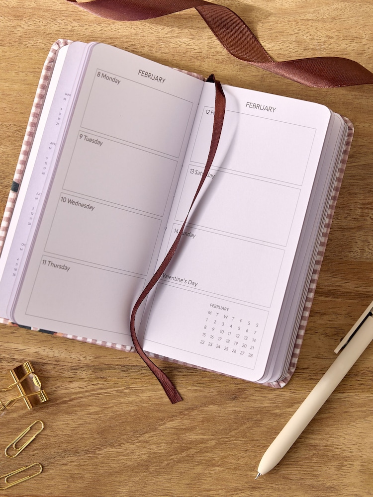 Brown Hamish 2027 Slim Gingham Diary - Image 2 of 5