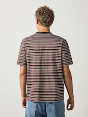 Brown N. Premium Horizontal Stripe Supima T-Shirt - Image 3 of 7