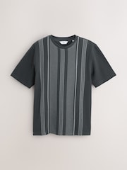Grey Smart Vertical Stripe T-Shirt - Image 6 of 8