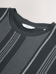 Grey Smart Vertical Stripe T-Shirt - Image 7 of 8
