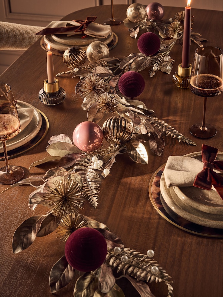 Gold Leaf and Bauble Artificial Christmas Garland - Image 1 of 3