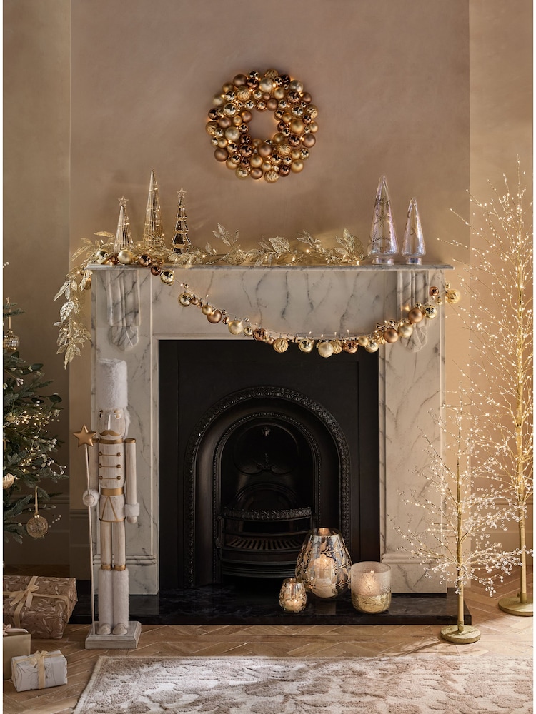 Gold Light Up Christmas Bauble Garland - Image 1 of 7