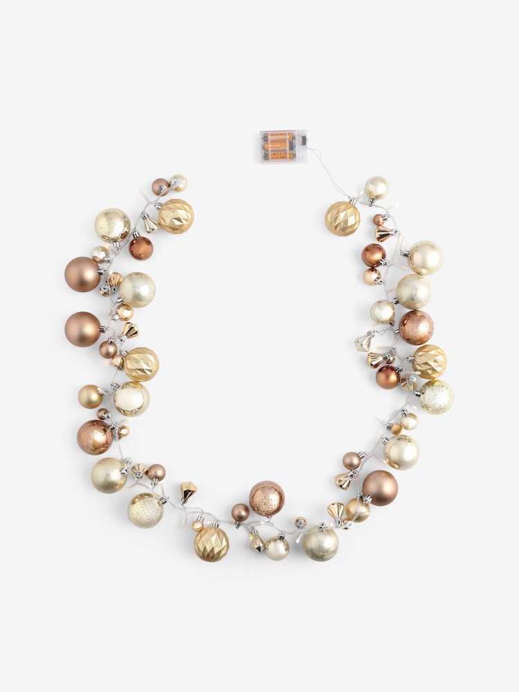 Gold Light Up Christmas Bauble Garland - Image 2 of 7