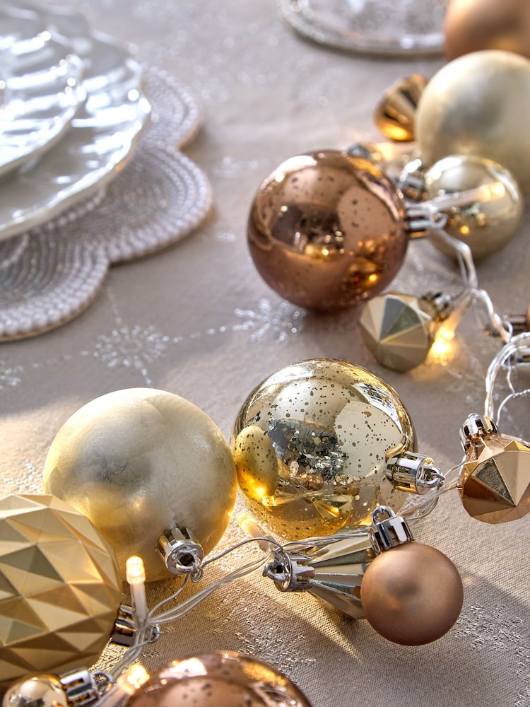 Gold Light Up Christmas Bauble Garland - Image 7 of 7