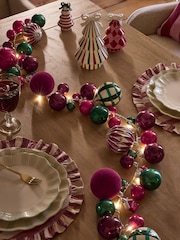 Red/Green Light Up Christmas Bauble Garland - Image 1 of 3