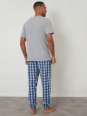 Threadbare Grey Check Pyjama T-Shirt & Cuffed Bottoms Set - Image 3 of 4