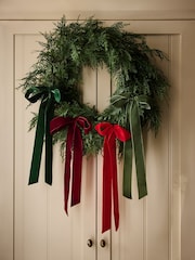 Green Artifical Christmas Wreath with Bows - Image 2 of 4
