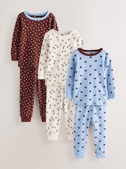 Blue/Brown Snuggle Pyjamas 3 Pack (9mths-12yrs) - Image 5 of 11